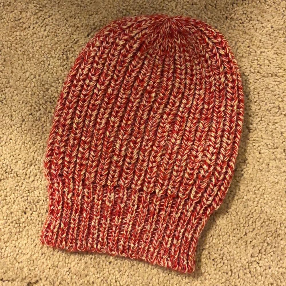 Red Gold White Target knit beanie hat